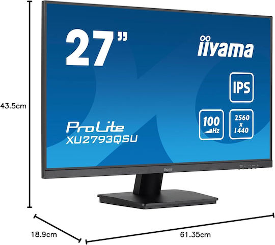 Iiyama ProLite XU2793QSU-B7 IPS Monitor 27" QHD 2560x1440 view 9