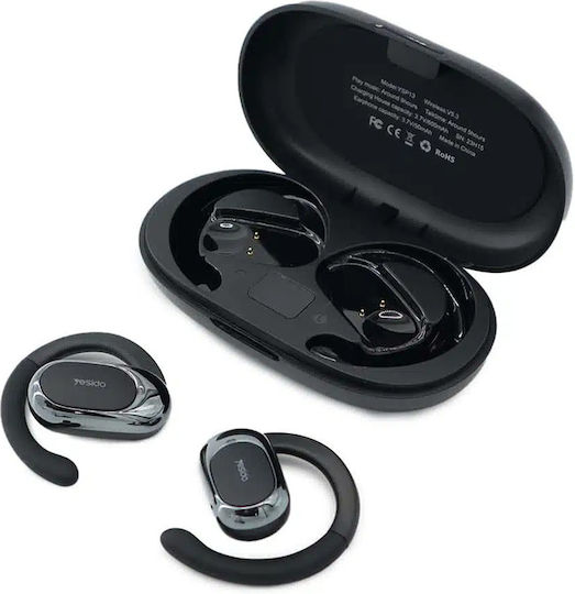 Yesido YSP13 Open Ear Bluetooth Handsfree Earphones with Sweat Resistance and Charging Case Black