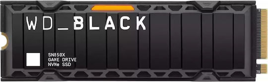 Western Digital Black SN850X SSD 1TB M.2 Type with PCI Express 4.0 Connection and Heatsink PS5 Compatible WDS100T2XHE