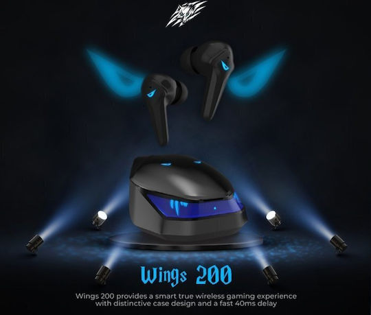 Sades Wings 200 In-ear Bluetooth Handsfree Earphones with Charging Case Black view 2