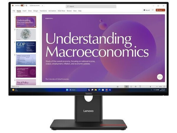 Lenovo ThinkVision T24D-40 IPS Monitor 23.8" FHD 1920x1080 with Response Time 4ms GTG view 1