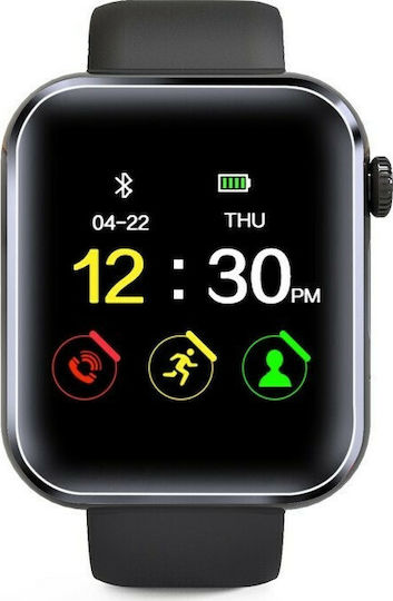 SW001 Smartwatch with Heart Rate Monitor (Black) view 2