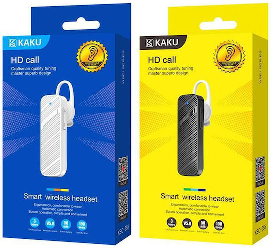 KAL Electronics In-ear Bluetooth Handsfree Earphones with Charging Case White view 2