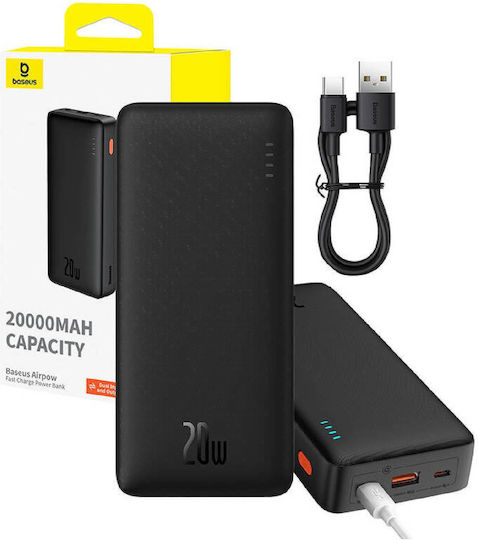 Baseus Airpow Power Bank 20000mAh 20W with USB-A Port and USB-C Port Black view 6