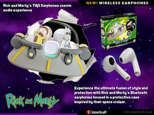 Rick And Morty Tws In-ear Bluetooth Handsfree Earphones with Charging Case Gray vue 7