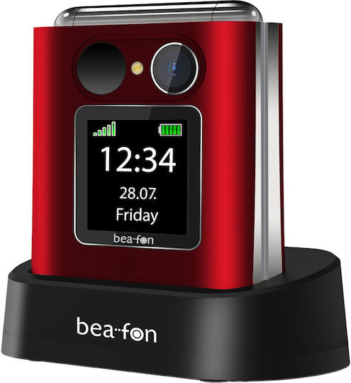 Bea-fon Fold 10 LTE Single SIM Mobile with Buttons Red view 1
