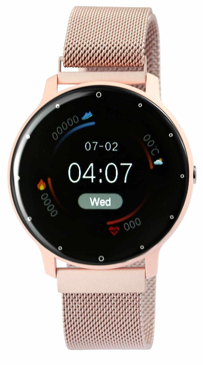 TimeTech 45mm Smartwatch with Heart Rate Monitor (Rose Gold) view 1