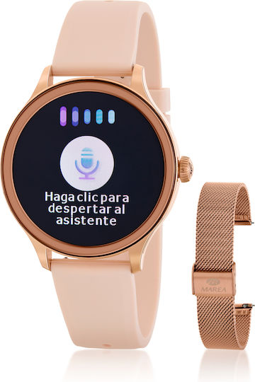 Marea B58012-3 45mm Smartwatch with Heart Rate Monitor (Pink)