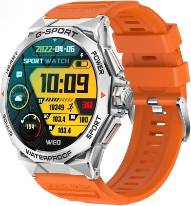 Lemfo K62 Smartwatch with Heart Rate Monitor (Silver Orange)