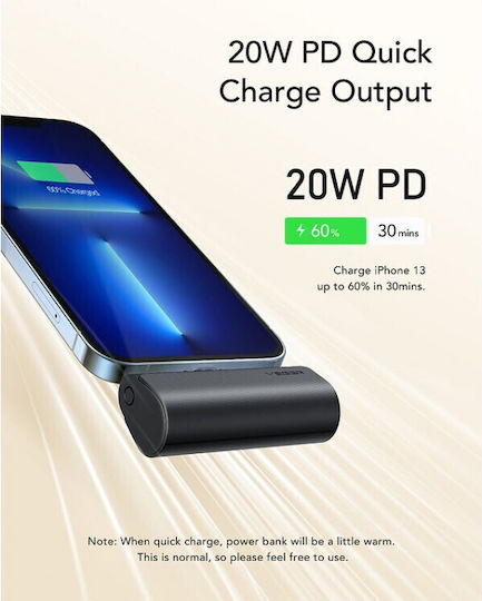 Veger V0556P Power Bank 5000mAh 20W Power Delivery Black vue 5