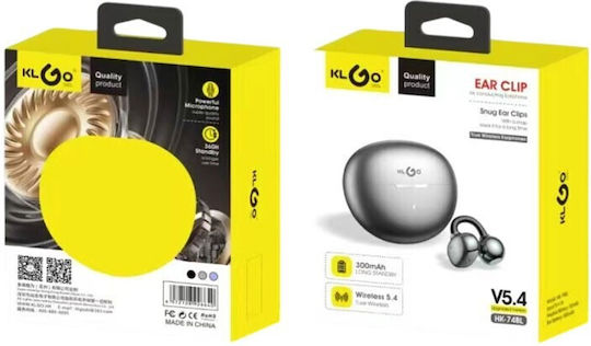 KLGO HK-74BL Open Ear Bluetooth Handsfree Headphones with Charging Case Black