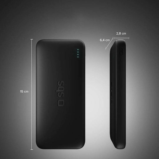 SBS Power Bank 20000mAh 10W with USB-A Port and 2 USB-C Ports Black view 6