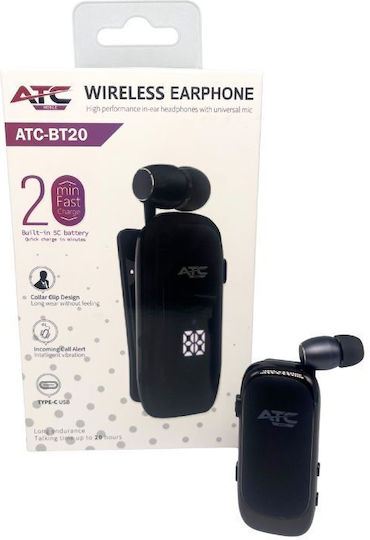 ATC BT20 In-ear Bluetooth Handsfree Earphone Lapel Black view 4