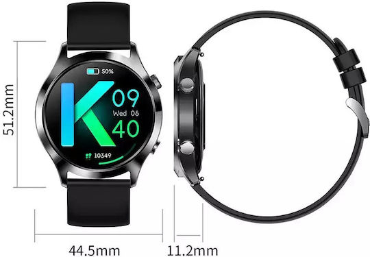 Nubi KM18 Smartwatch with Heart Rate Monitor (Black) view 2