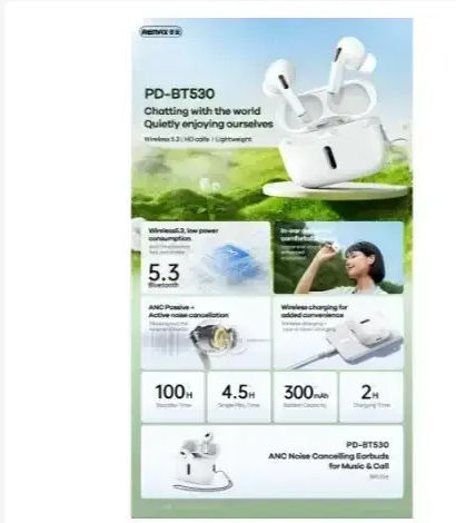 Remax PD-BT530 In-ear / Earbud Bluetooth Handsfree Earphones with Charging Case White view 3