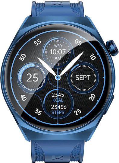 Kumi GW6 Smartwatch with Heart Rate Monitor (Blue) view 2