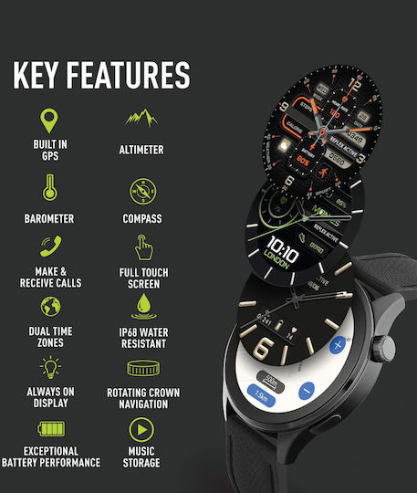 Reflex Active Active Series 45 Smartwatch with Heart Rate Monitor (Black) view 3