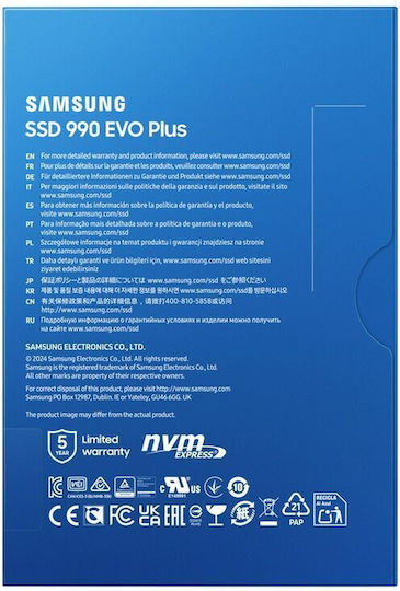 Samsung 990 EVO Plus SSD 2TB M.2 Type with PCI Express 4.0 Connection PS5 Compatible MZ-V9S2T0BW view 8