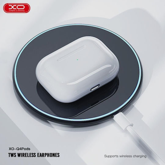 XO Q4 Earbud Bluetooth Handsfree Earphones with Charging Case White view 5