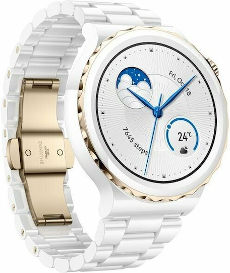 Huawei Watch GT 3 Pro Ceramic 43mm Waterproof with Heart Rate Monitor (Ceramic White) view 6