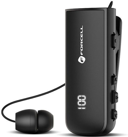 Forcell F-AUDIO Earbud Bluetooth Handsfree Earphone Lapel with Sweat Resistance Black view 1