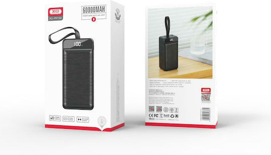 XO PR159 Power Bank 60000mAh 18W with 2 USB-A Ports and USB-C Port Black view 2