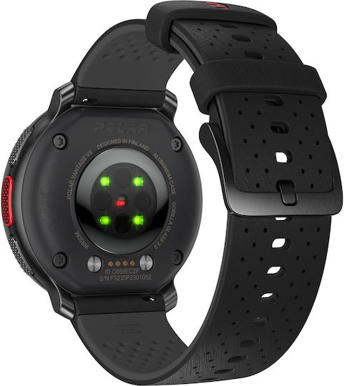 Polar Vantage V3 Aluminium 47mm Waterproof Smartwatch with Heart Rate Monitor (S/L Black Rubber Strap) view 3