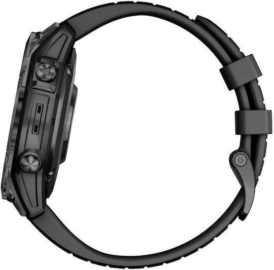 Garmin epix Pro (Gen 2) Standard Edition Stainless Steel 47mm Waterproof Smartwatch with Heart Rate Monitor (Slate Grey with Black Band) view 7
