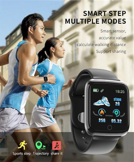 M6 Smartwatch with Heart Rate Monitor (Black) vue 3