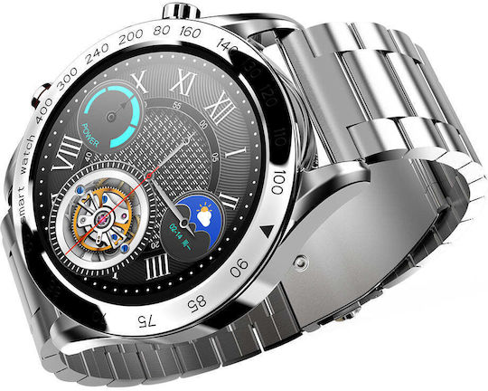 HiFuture FutureGo Pro Stainless Steel 46mm Waterproof Smartwatch with Heart Rate Monitor (Silver) view 4