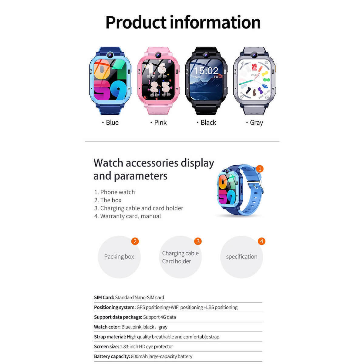 Smartwatch Microwear Y86 4g Gps Wifi Grey Silicone view 8