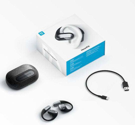 SoundPEATS HearFit Open Ear Bluetooth Handsfree Earphones with Sweat Resistance and Charging Case Black view 2