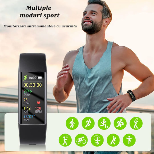 Fitness Bracelet 1.1 Inch Amoled Screen Vichematech Android Ios Full Touch Magnetic Charging Bluetooth Waterproof Ip67 Sms Call App Notifications Multiple Sports Modes Monitor view 7