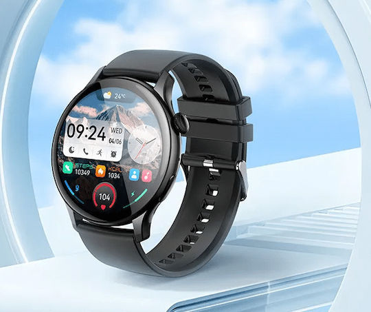 Hoco Y10 Pro 46mm Smartwatch with Heart Rate Monitor (Black) view 2