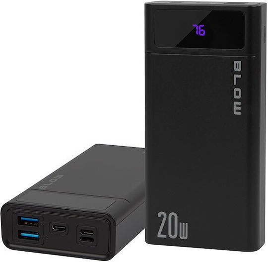 Blow PB10A Power Bank 10000mAh with 2 USB-A Ports and USB-C Port Black view 1