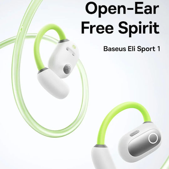 Baseus Eli Sport 1 PM20A Open Ear Bluetooth Handsfree Earphones with Sweat Resistance and Charging Case Stellar White vue 2