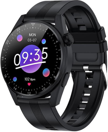 XO W3 Pro Smartwatch with Heart Rate Monitor (Black)