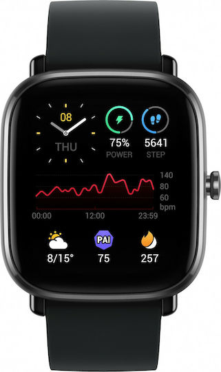 Amazfit GTS 2e Aluminium 43mm Waterproof Smartwatch with Heart Rate Monitor (Obsidian Black) view 2