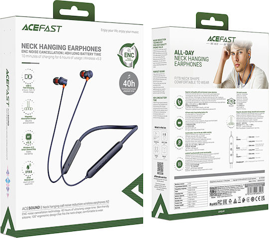 Acefast N2 In-ear Bluetooth Handsfree Earphones with Sweat Resistance Blue view 6