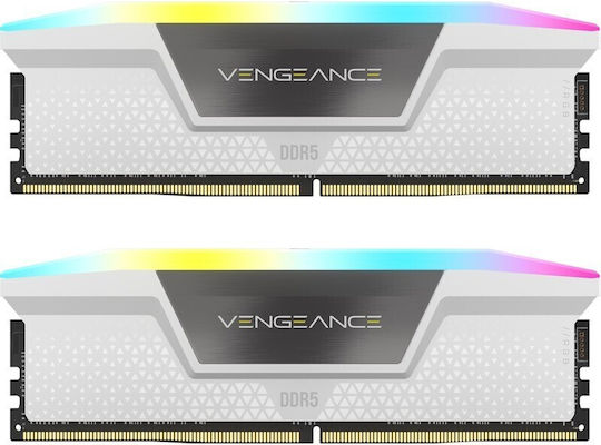 Corsair Vengeance RGB 32GB DDR5 RAM with 2 Modules (2x16GB) and 6400 Speed for Desktop (CMH32GX5M2B6400C32W) view 2