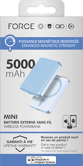 Force Power MagSafe Power Bank 5000mAh 15W with USB-C Port Blue view 5