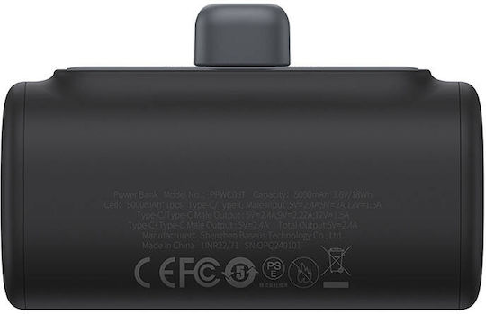 Baseus Compact Type-C Edition Power Bank 5000mAh 20W with USB-C Port Black view 3