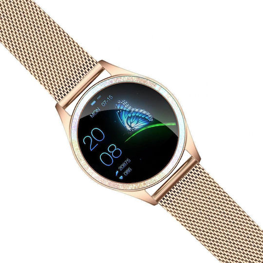 Kingwear KW20 Stainless Steel 38mm Smartwatch with SIM and Heart Rate Monitor (Gold) view 3