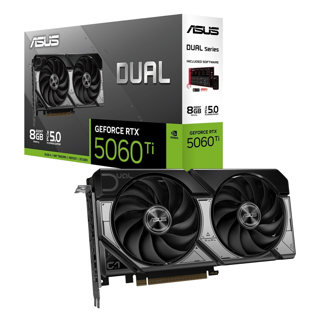 Asus GeForce RTX 5060 Ti 8GB GDDR7 Dual Graphics Card 90YV0MP3-M0NA00 view 1