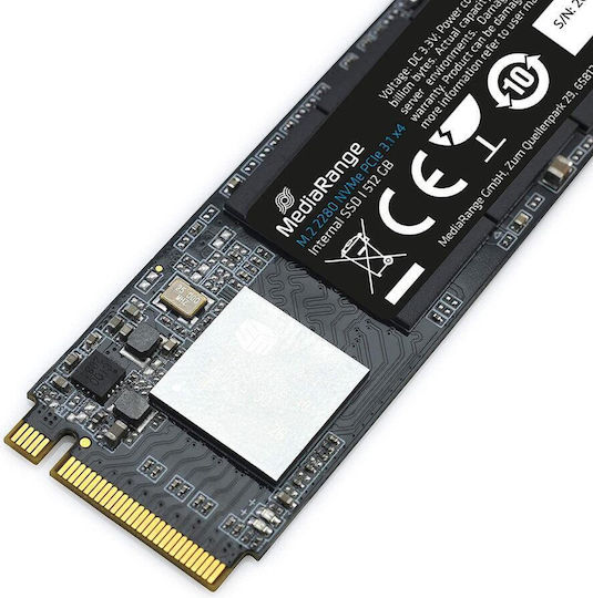 MediaRange MR1032 SSD 512GB M.2 Type with PCI Express 3.0 Connection MR1032 view 3