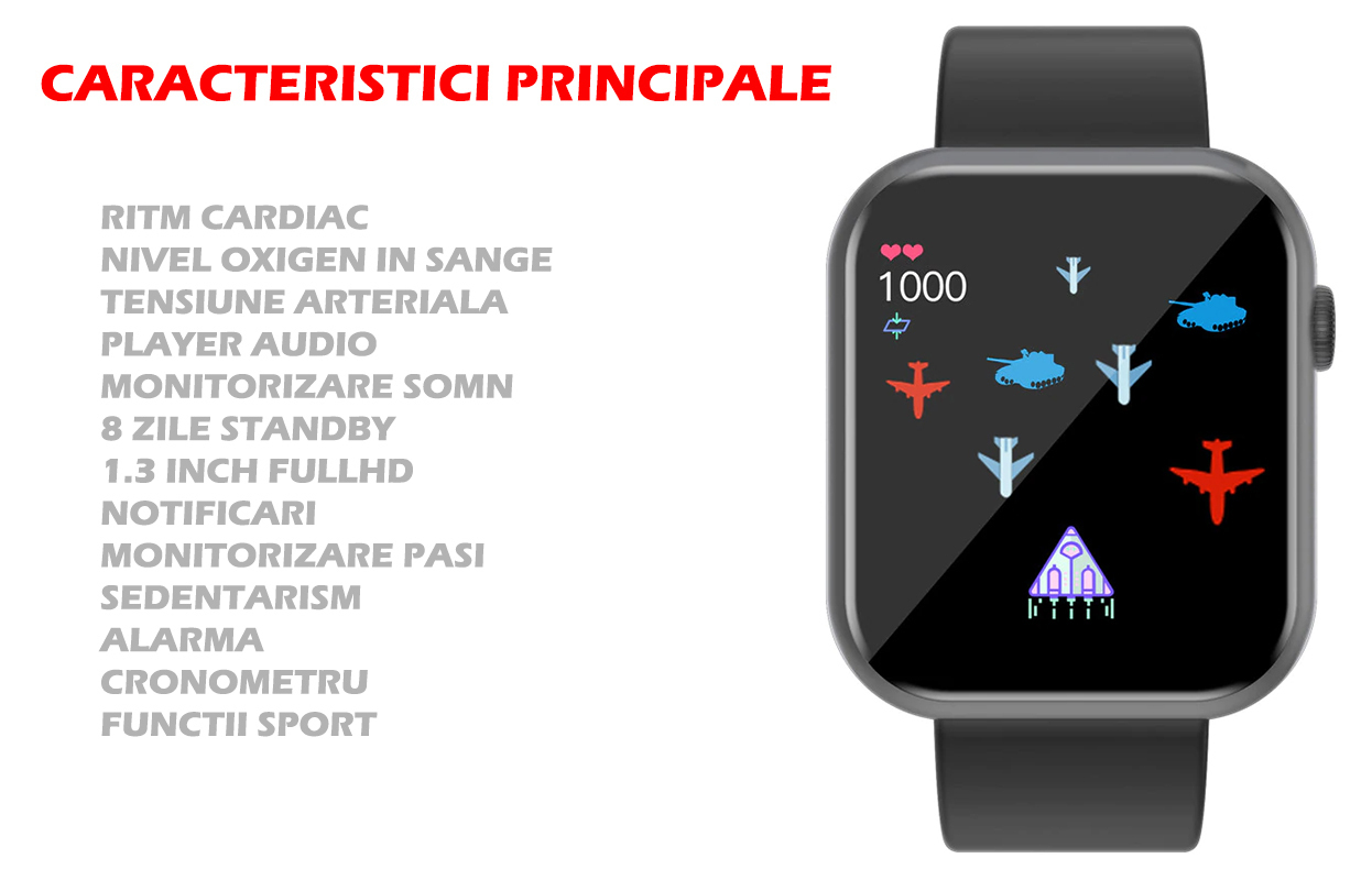 RFIT Aluminium Smartwatch with Heart Rate Monitor (Black) view 5