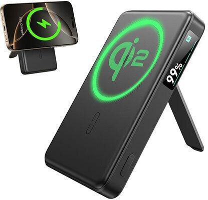 ESR Qi2 MagSlim Kickstand MagSafe Power Bank 10000mAh 15W Black vue 2