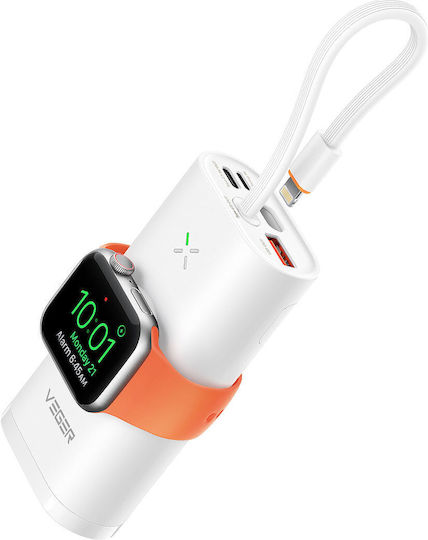 Veger W1162S Power Bank 10000mAh with USB-A Port and USB-C Port White