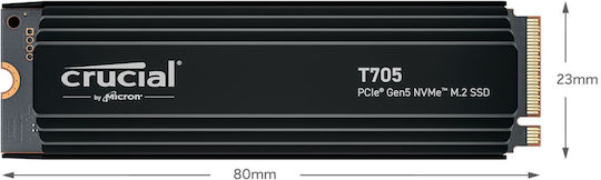 Crucial T705 With Heatsink SSD 1TB M.2 Type With PCI Express 5.0 Connection And Heatsink CT1000T705SSD5 view 4