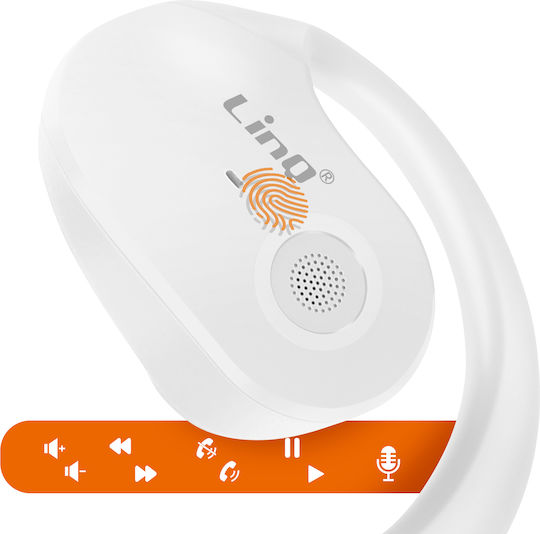 LinQ R9563 Bone Conduction Bluetooth Handsfree Earphones with Sweat Resistance and Charging Case White view 2